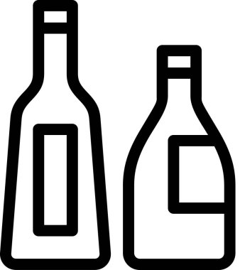 Beyaz arkaplanda izole şişe simgesi, vektör illüstrasyonu