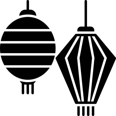 Ayışığı şenlik feneri simgesi, minimalist vektör illüstrasyonu