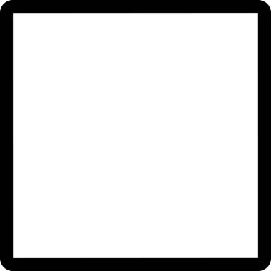 Beyaz arkaplanda izole edilmiş kare simgesi, vektör illüstrasyonu