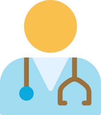 Doktor simgesi beyaz arkaplanda izole edildi, vektör illüstrasyonu