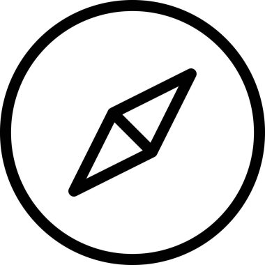 beyaz arkaplanda izole edilmiş pusula simgesi, vektör illüstrasyonu