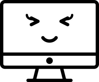 İfade yüz ifadesi duygu simgesi vektörü, masaüstü bilgisayarında gülen yüz avatarı