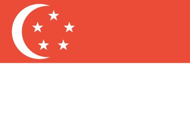 Singapur vektör illüstrasyonunun bayrağı