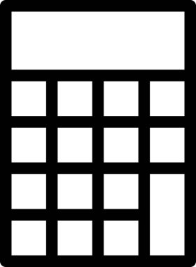 Hesap makinesi simgesi beyaz arkaplanda izole edildi, vektör illüstrasyonu