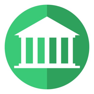 Müze binası düz simge, vektör, illüstrasyon