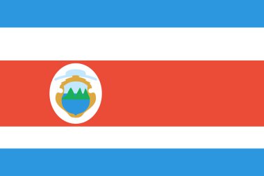 Kosta Rika 'nın bayrağı düz simge, vektör illüstrasyonu