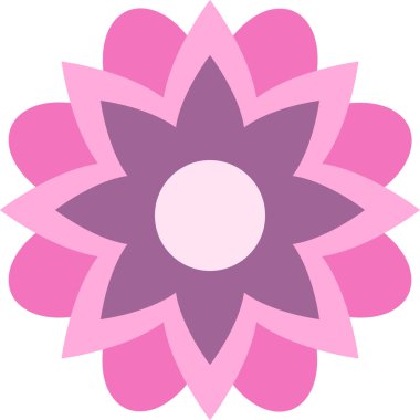 Çiçek süslemesinin pembe vektör illüstrasyonu, çiçek bitkisi sanatı