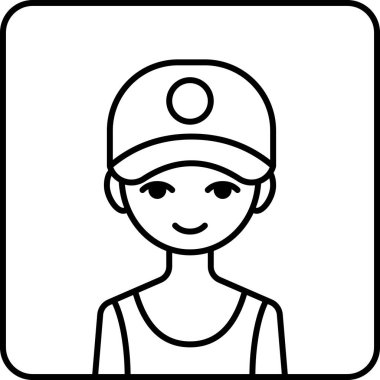 Erkek yüzü, çocuk avatar konsepti, insanlar gülümseme ikonu, minimalist vektör illüstrasyonu