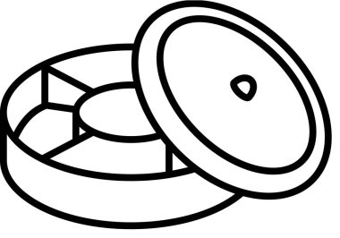 Beyaz arkaplanda izole edilmiş ay besin kutusu simgesi, vektör illüstrasyonu