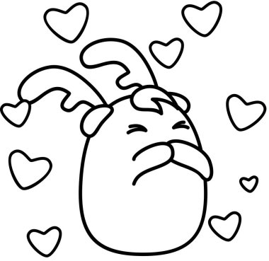 Ren geyiği yüz ifadesi, vektör çizimi