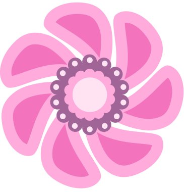 Çiçek süslemesinin pembe mor vektör çizimi, çiçek çiçeği çiçeği çiçek sanatı