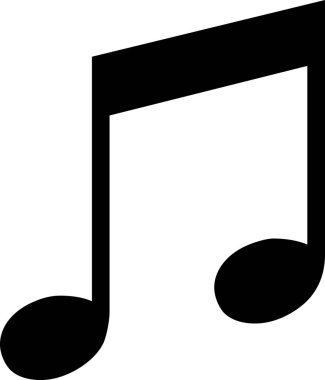 Beyaz arkaplanda izole edilmiş müzik simgesi, vektör illüstrasyonu