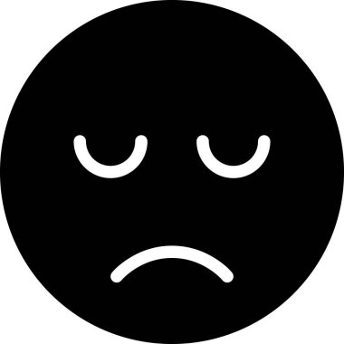 üzgün yüz avatarı, emoticon konsept vektör çizimi
