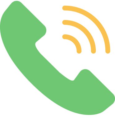 Beyaz arkaplanda izole edilmiş telefon simgesi, vektör illüstrasyonu