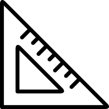 Beyaz arkaplanda cetvel simgesi izole edildi, vektör illüstrasyonu