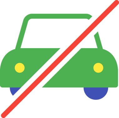 Araba yassı simgesi, vektör, illüstrasyon yok