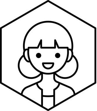 kız avatar simgesi, profil vektör çizimi