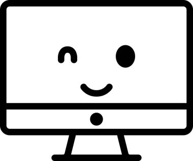 İfade yüz ifadesi duygu simgesi vektörü, masaüstü bilgisayarında gülen yüz avatarı