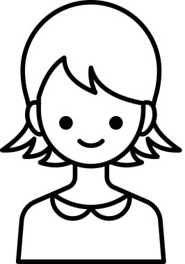 kız avatar simgesi, profil vektör çizimi