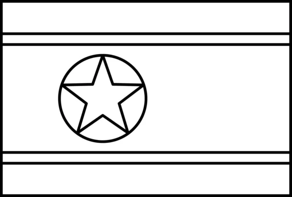 Прапор Кореї Північний Плоский Ікона Векторна Ілюстрація — стоковий вектор