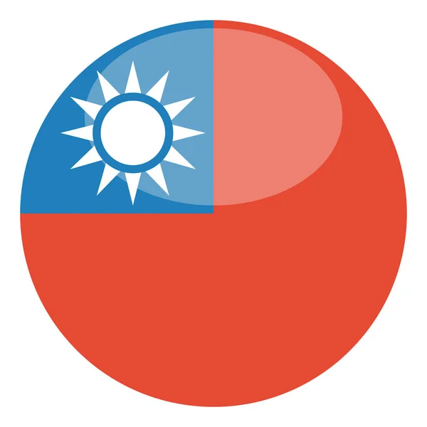 Taiwan Bandeira República China Isolada Sobre Fundo Branco Ilustração Vetorial — Vetor de Stock