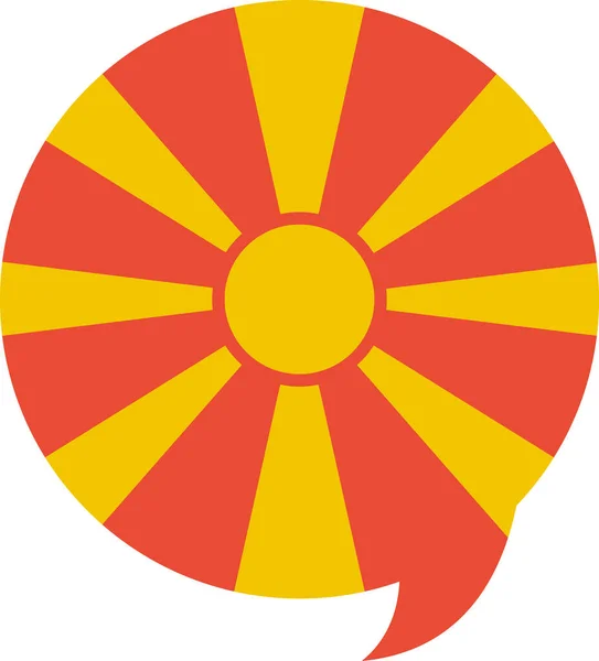Makedonya Cumhuriyeti Nin Düz Simge Vektör Illüstrasyon Bayrağı — Stok Vektör