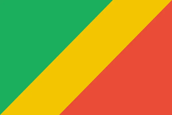 Vlag Van Congo Plat Pictogram Vector Illustratie — Stockvector