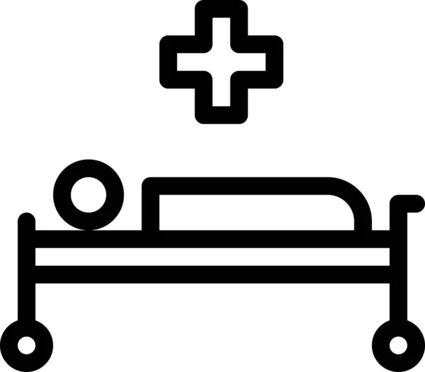 Cama Hospital Estilo Design Plano Ilustração Vetorial —  Vetores de Stock