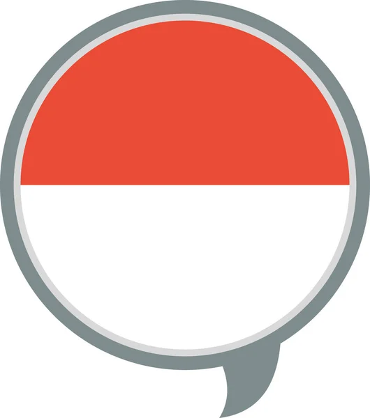 Vlag Van Indonesië Plat Pictogram Vector Illustratie — Stockvector