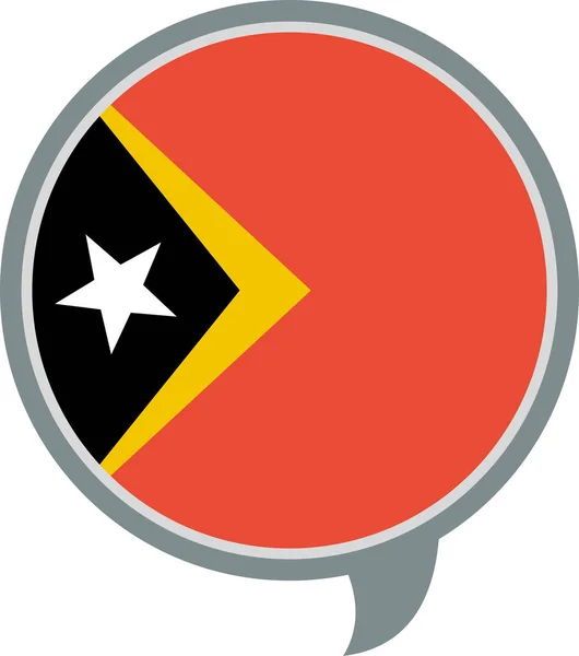 Flagga Timor Leste Platt Ikon Vektor Illustration — Stock vektor