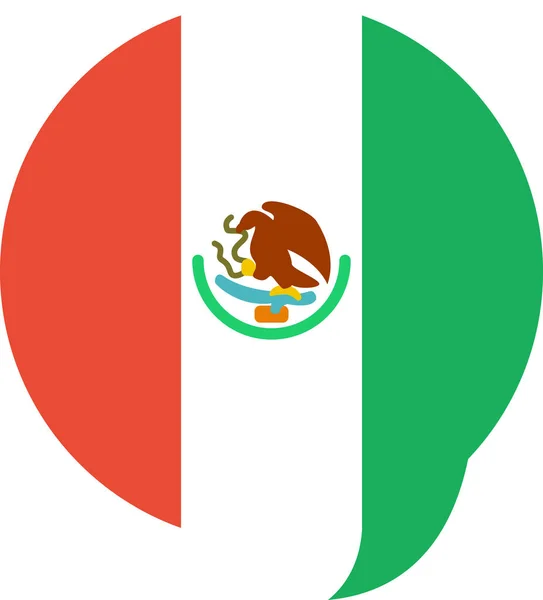 Flagga Mexiko Platt Ikon Vektor Illustration — Stock vektor