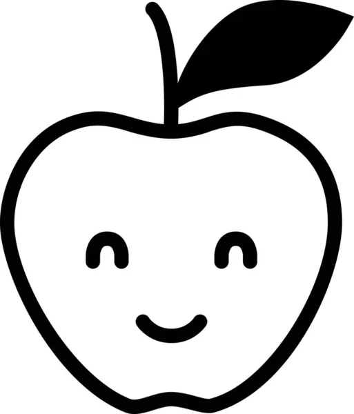 Pomme Expression Visage Emoticon Vecteur Heureux Visage Avatar — Image vectorielle