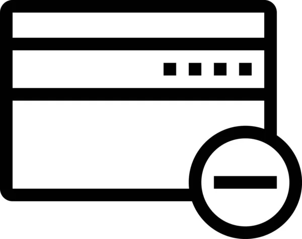 Vector Black Lines Kreditkartensymbol Auf Weißem Hintergrund — Stockvektor