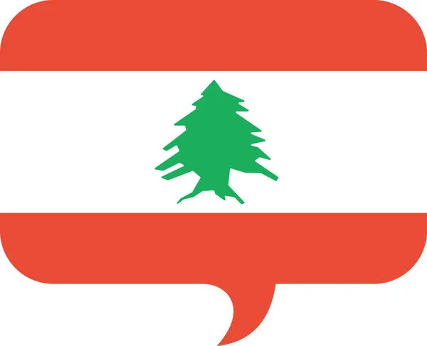 Bandera Del Líbano Icono Plano Vector Ilustración — Archivo Imágenes Vectoriales