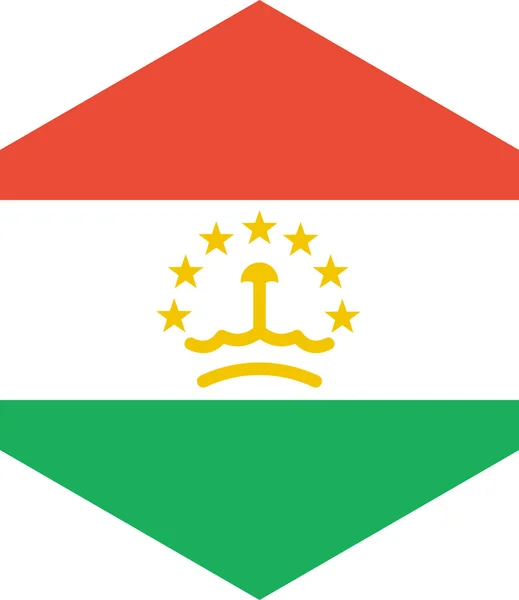 Прапор Таджикистану Ізольований Білому Тлі Векторна Ілюстрація — стоковий вектор