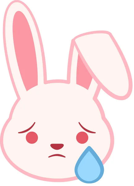 可愛いウサギの表情やミニマルなベクトルイラスト — ストックベクタ