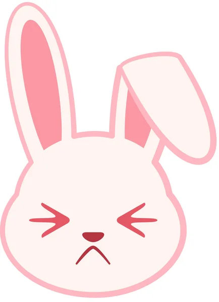 Jolie Humeur Expression Lapin Illustration Vectorielle Minimaliste — Image vectorielle