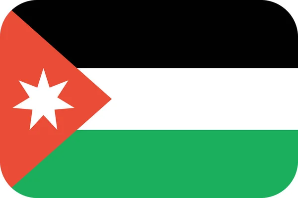 Vlajka Jordánska Ploché Ikony Vektorová Ilustrace — Stockový vektor