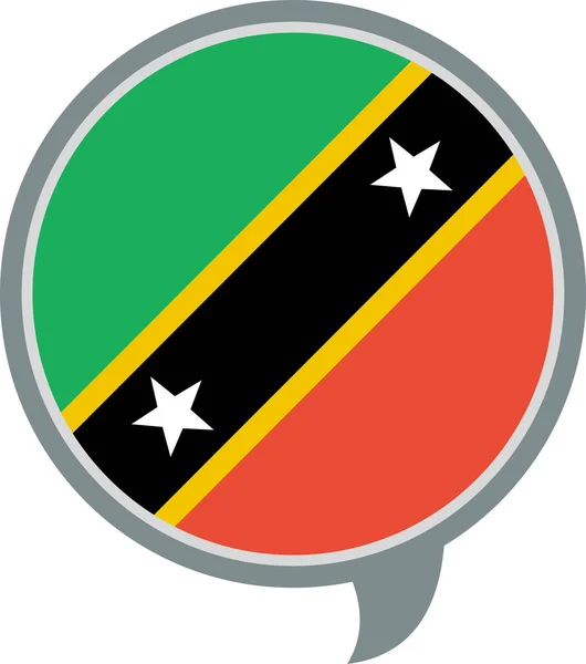 Zászló Saint Kitts Nevis Lapos Ikon Vektor Illusztráció — Stock Vector