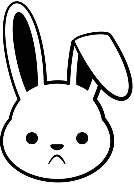 Jolie Humeur Expression Lapin Illustration Vectorielle Minimaliste — Image vectorielle