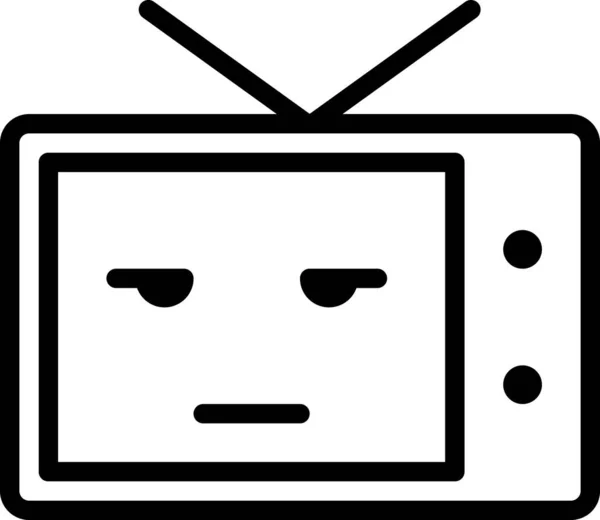 Telewizyjna Twarz Izolowana Białym Tle Ilustracja Wektorowa — Wektor stockowy