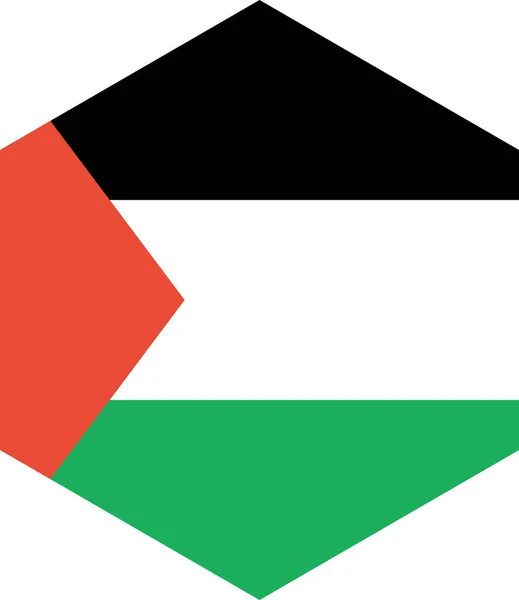 Bandeira Território Palestiniano Isolada Sobre Fundo Branco Ilustração Vetorial — Vetor de Stock