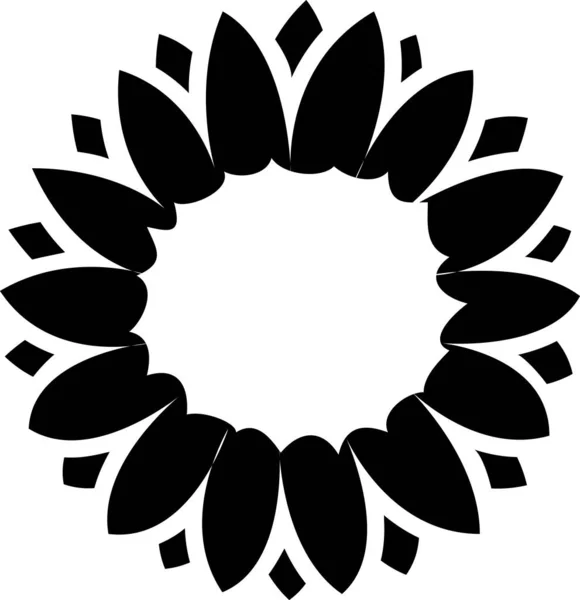 Simple Vector Illustration Sunflower Flower Ornament Blossom Flora Art — Stock Vector