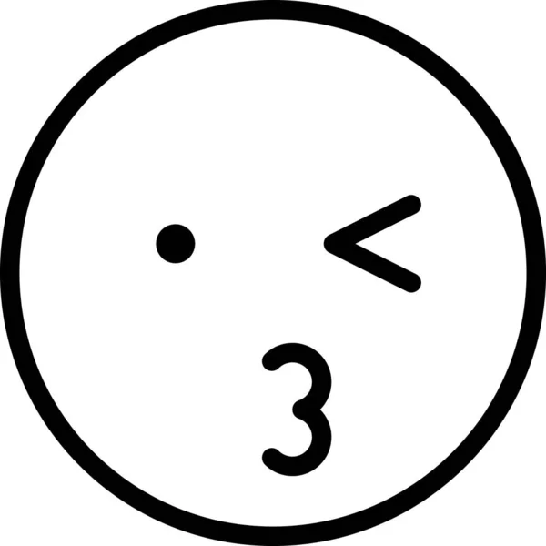 Visselikon Blinkande Ansikte Avatar Emoticon Uttryck Humör Minimalistisk Vektor Illustration — Stock vektor