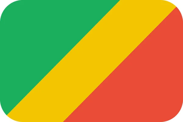 Bandera Del Congo Brazzaville Icono Plano Vector Ilustración — Vector de stock
