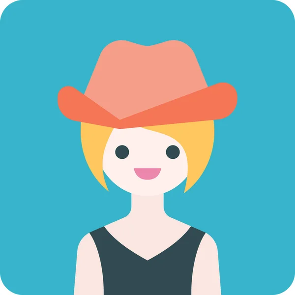 Woman Face Girl Avatar Concept People Smile Icon Minimalistic Vector — Stock Vector