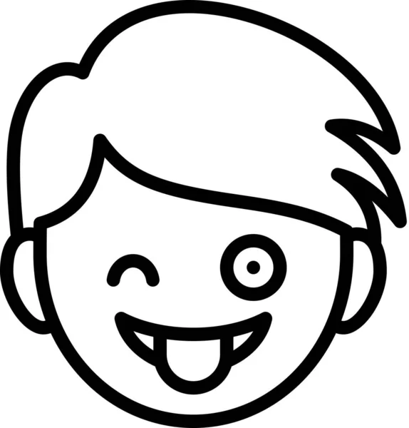 Língua Avatar Emoticon Conceito Vetor Ilustração — Vetor de Stock