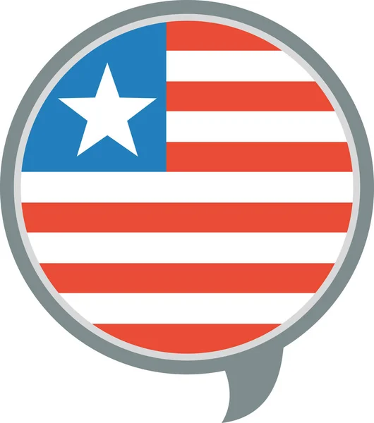 Bandeira Libéria Ícone Plano Vetor Ilustração — Vetor de Stock