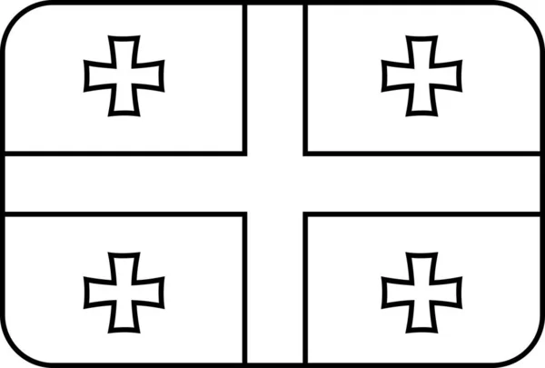 Прапор Георгії Ізольований Білому Тлі Векторна Ілюстрація — стоковий вектор
