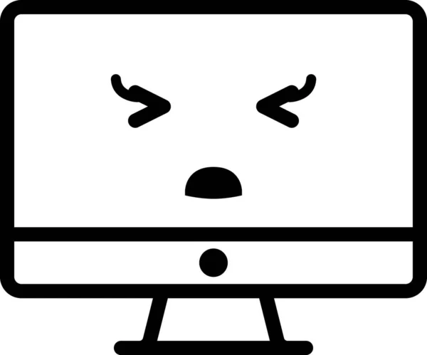 Expression Visage Emoticon Vecteur Visage Terne Face Avatar Sur Ordinateur — Image vectorielle